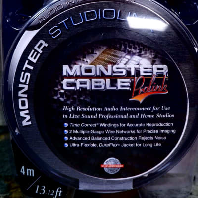 Monster Cable Prolink Studiolink 1/4 TRS to Male XLR 4m 13 foot - Black image 3
