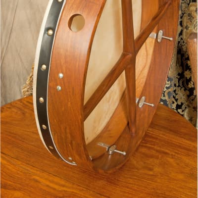 Roosebeck BTN8RD Tunable Sheesham Bodhran Cross-Bar Double-Layer Natural Head18'' x 3.5'' w/Tipper & Tuning Wrench image 3
