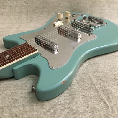 Kimberly 2 Pickup 1960's Seafoam Green Teisco Japan Matching Headstock & Neck Surf Guitar image 9