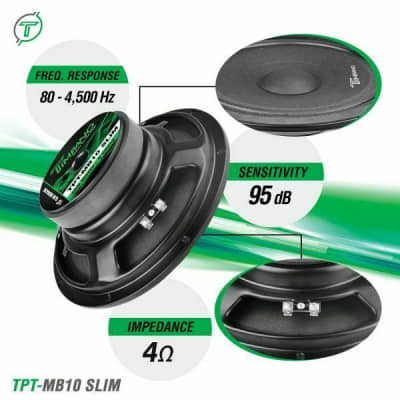 Timpano TPT-MB10 SLIM 10" Slim Basket Midbass Car Audio Speaker, 400 Watts 4-Ohm image 4