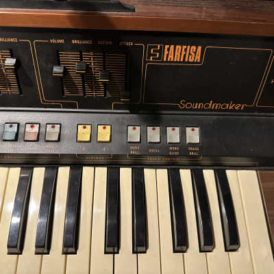 Farfisa Soundmaker 61-Key String Synthesizer 1979 - 1981 - Natural / Black, recently serviced, fully functional, U.S. 120V! image 4