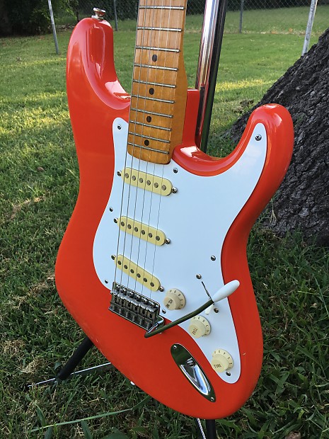 Tokai AST-56 Mid 80's Beautiful Fiesta Red with Flamey V Tokai AST-56 Mid 80's Beautiful Fiesta Red with Flamey V