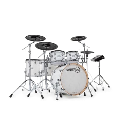 drum-tec pro 3 with Roland TD-50X - 2 up 2 down - Piano White