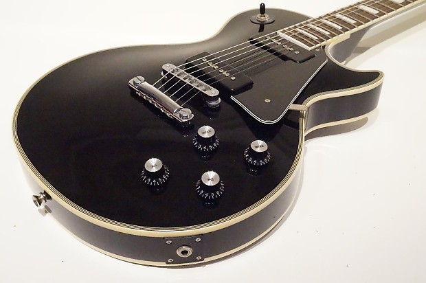 Burny Les Paul Custom P-90 Black Japan | Reverb