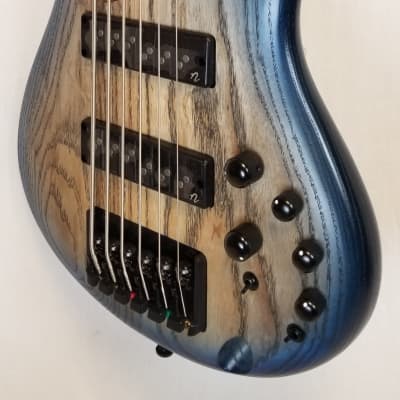 Ibanez SR606E SR Standard 6 String Bass, Ash Body, Cosmic Blue Starburst Flat image 5
