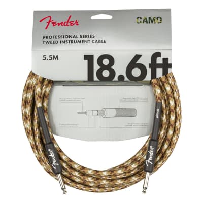 Fender Professional Series Instrument Cable Straight/Straight 18.6' Desert Camo for sale