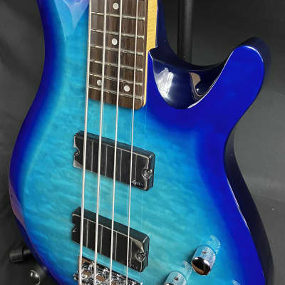 Schecter C-4 Plus 4-String Bass Guitar Quilted Ocean Blue Burst image 7
