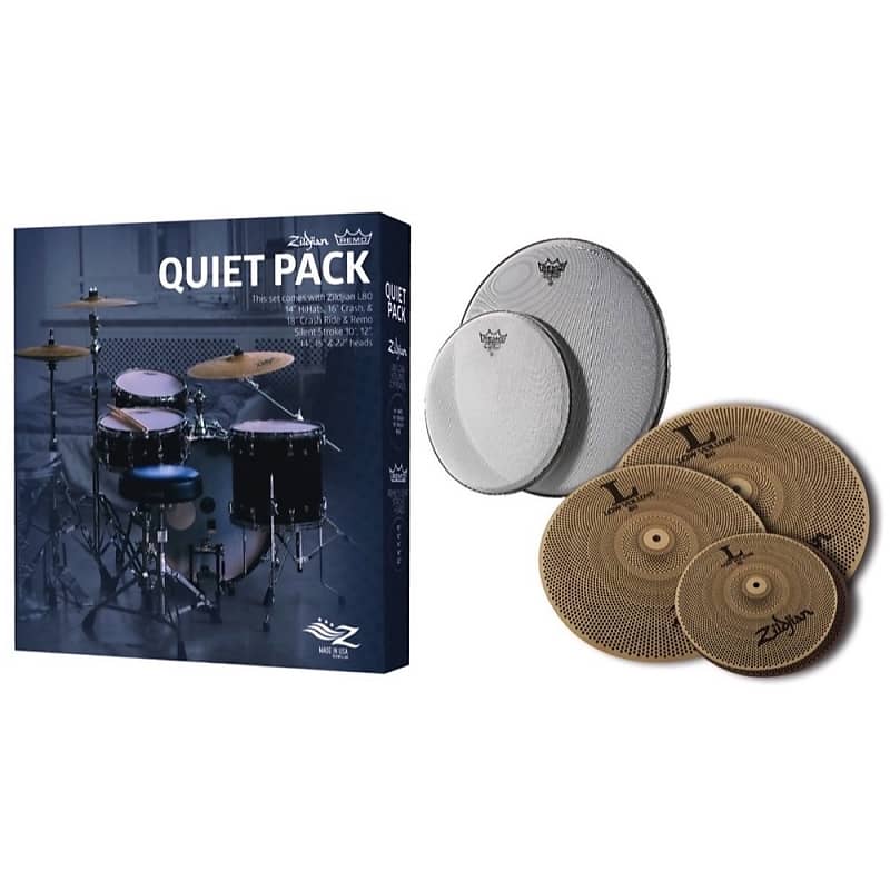 Zildjian L80 468 Low Volume Cymbal Pack, With Silent Stroke Remo Drum Heads image 1