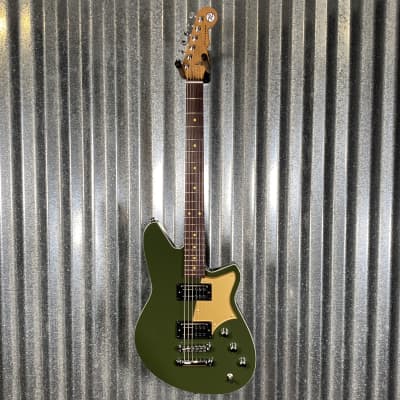 Reverend Descent RA Army Green Baritone Guitar #61220 image 2