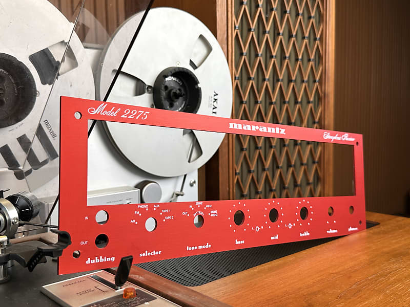 Marantz 2275 Red Faceplate - Custom Aluminum Panel for Vintage Receiver  			