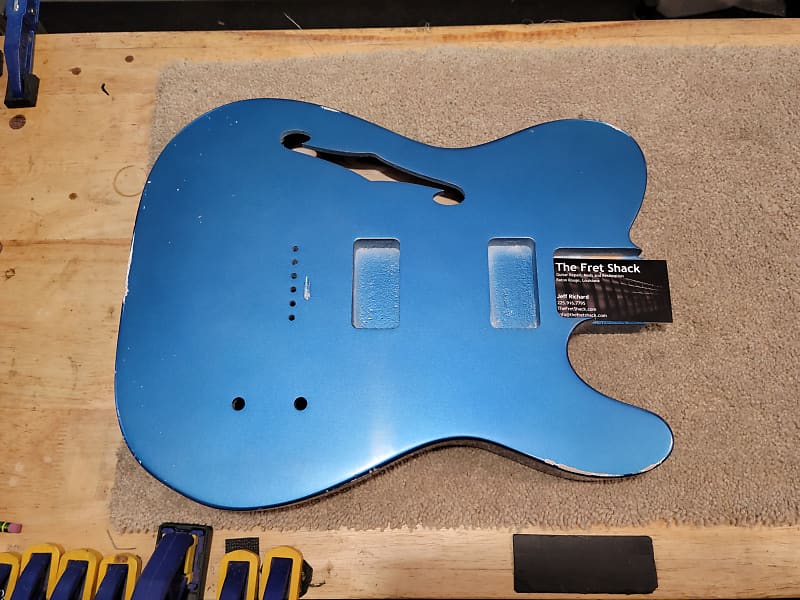 MJT Thinline Telecaster Body 2022 - Relic Metallic Blue | Reverb