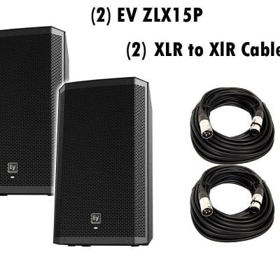 Electro-Voice ZLX-15P 15" 2-Way Powered Loudspeaker / Free (2) Xlr to Xlr Cables 20ft ea image 1