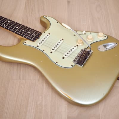 1963 Fender Stratocaster Vintage Pre-CBS Electric Guitar Shoreline Gold w/ Blonde Case, Hangtag image 9