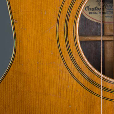Regal  Custom Built Style 5 Flat Top Acoustic Guitar,  c. 1930, ser. #3446, black hard shell case. image 14