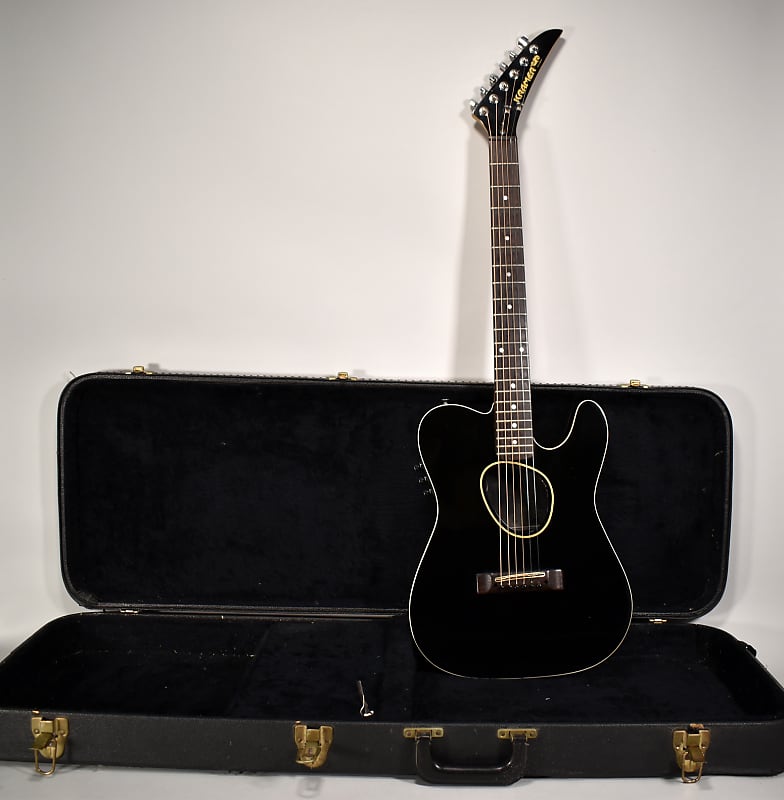Circa 1985 Kramer Ferrington Black Finish Vintage Acoustic Electric Guitar w/OHSC image 1