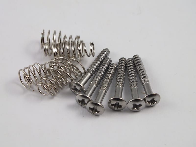 6 Chrome Countersunk Pickup Height Adjustment Screws & Reverb
