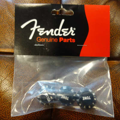 Fender Stratocaster Knobs, Black (Volume, Tone, Tone) (3) image 1