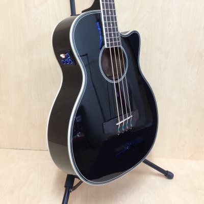 Haze FB711BCEQBK34 4-String Electric-Acoustic Bass Guitar with EQ, comes with bag, picks image 3