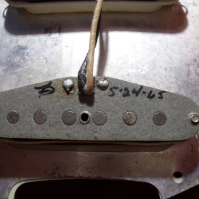 Vintage Fender Stratocaster Electric Guitar circa 1965 (Pre-CBS) w. case & strap image 8