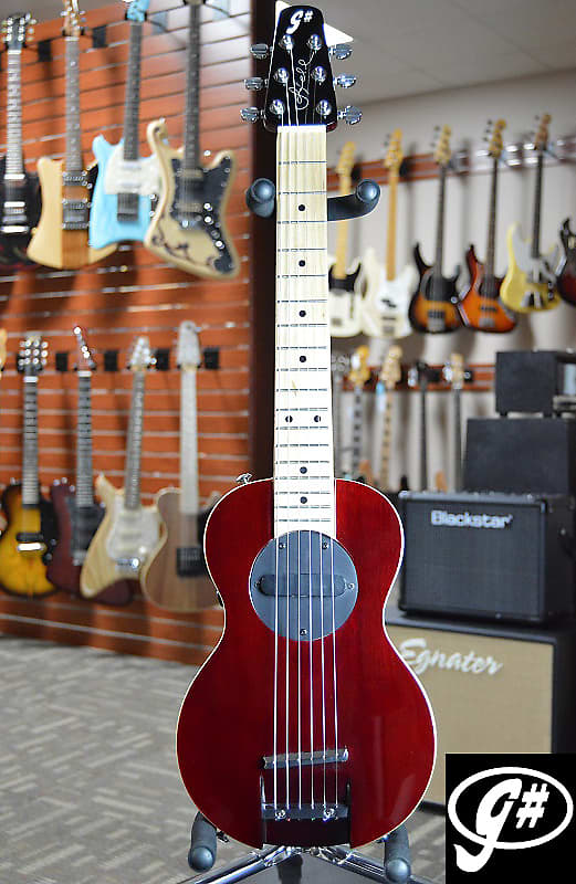 G-Sharp OF-1 Travel Guitar, Red Wine (g# tuning, comes w/ gig bag) image 1