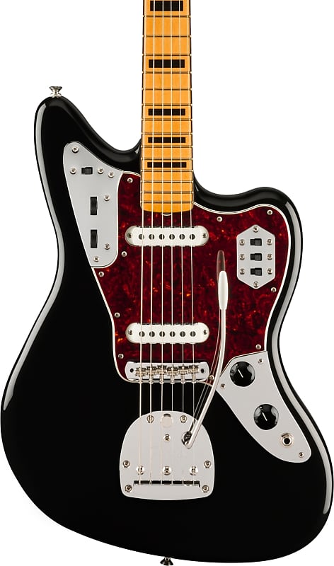 Fender Vintera II '70s Jaguar Electric Guitar, Black w/ Deluxe Gig Bag image 1