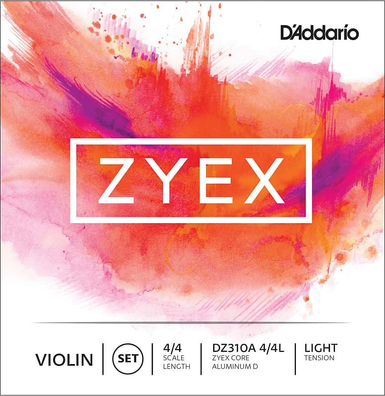 D'Addario Zyex Violin String Set with Aluminum D, 4/4 Scale, Light Tension image 1