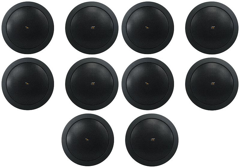 (10) JBL CONTROL 14C/T-BK 4&quot; 25w 70v Commercial Black In-Ceiling Speakers  			