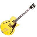 D'Angelico Deluxe SS w/ Stairstep Tailpiece Matte Electric Yellow - B-Stock