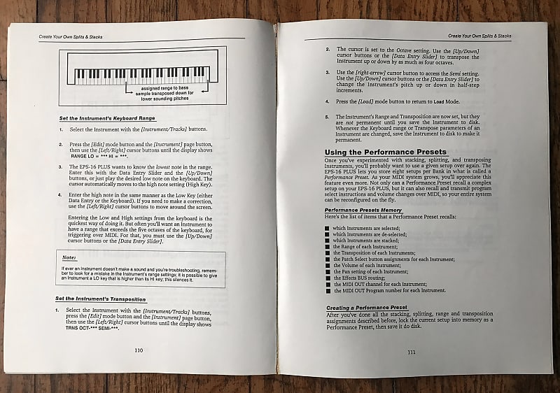 Rare ENSONIQ EPS-16 Plus Operations and Sampling Book - Alexander