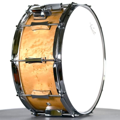 Pork Pie Percussion 6.5" X 14" CUSTOM SNARE (BIRDSEYE MAPLE & MAHOGANY) image 3