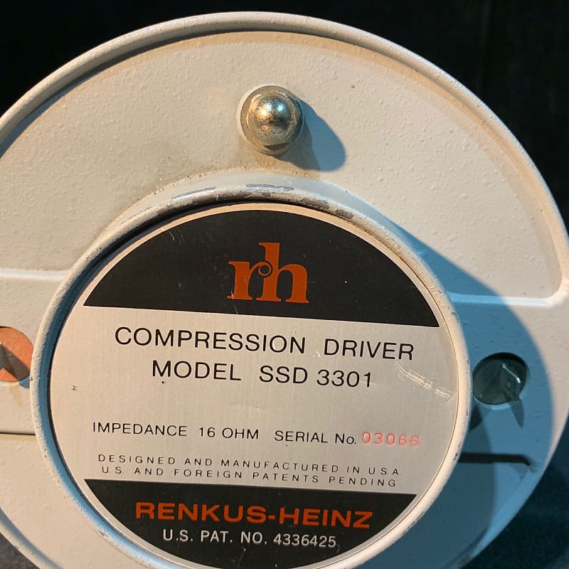 One pair of Renkus-Heinz SSD 3301 compression drivers with horns