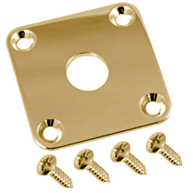 Square Metal Jack Plate for Gibson Les Paul-Gold image 1