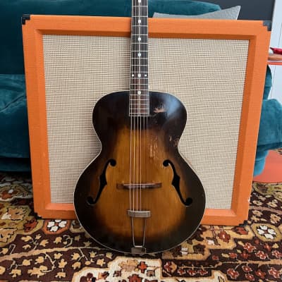 Vintage 1930s Cromwell Gibson Kalamazoo Model G4 Sunburst Archtop Guitar Cased image 3