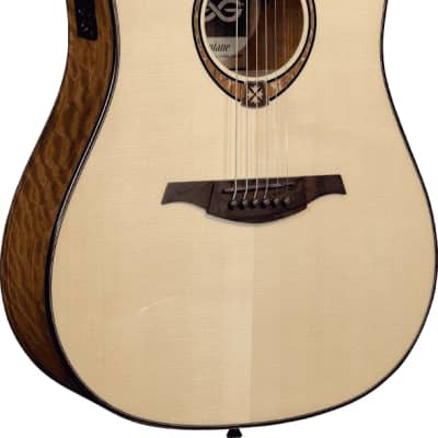 LAG T318DCE Dreadnought Natural Solid Engelmann Spruce Cutaway Electro Acoustic Guitar image 3