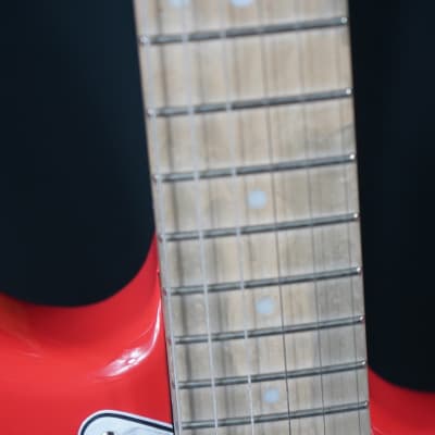 Eklien/Flaxwood Fiesta Klein Red Strat Guitar image 3