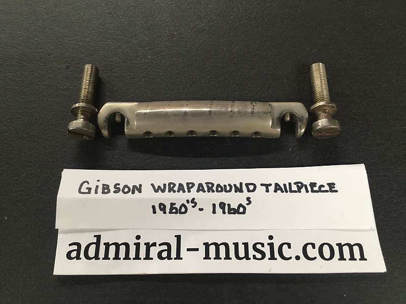 Gibson Vintage 1950's Les Paul Nickel Wrap Tailpiece Factory Original  Part with Mounting Studs. image 1