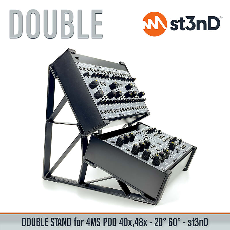 DOUBLE STAND for 4MS POD 40X, 48X - 20° and 60° - st3nD - 3D printed