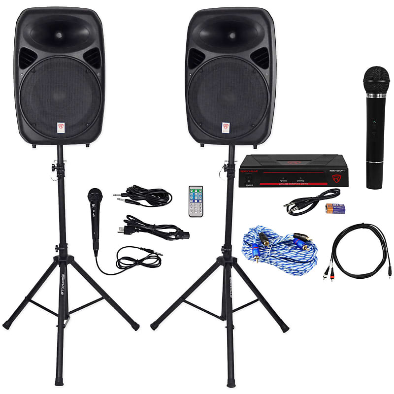 Rockville Powered 15 Karaoke System/Pro Machine 4  ipad/iphone/Android/Laptop/TV