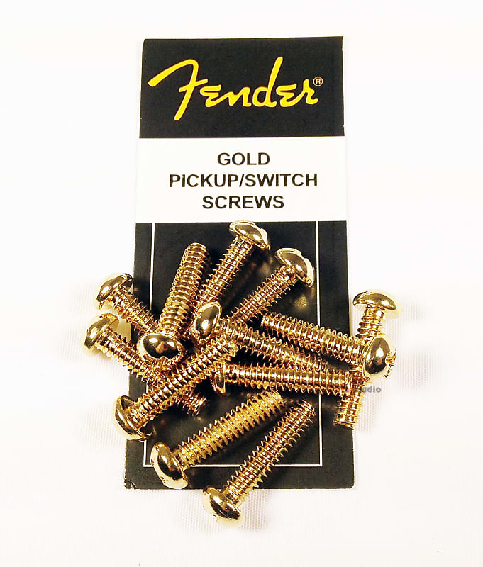 Genuine Fender GOLD Guitar Pickup/Switch Mounting Screws - Package of 12 image 1