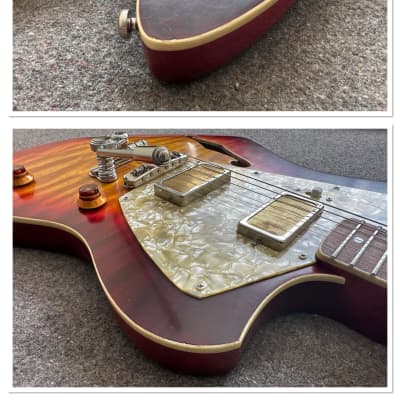 2022 Rufini Montefalco Aged Cherry Sunburst Nitro Stainless Steel Frets AAA Quilt Curly Maple Top AAA Birdseye Neck Duesenberg Vibrato MINT image 14