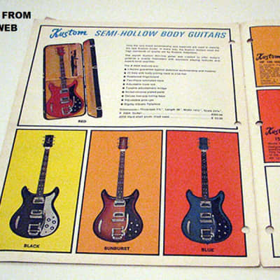 Kustom K 200 Late '60's SEE DETAILS! Cool guitar, GREAT DEAL! psychedelic WINEBURST (please read all image 16