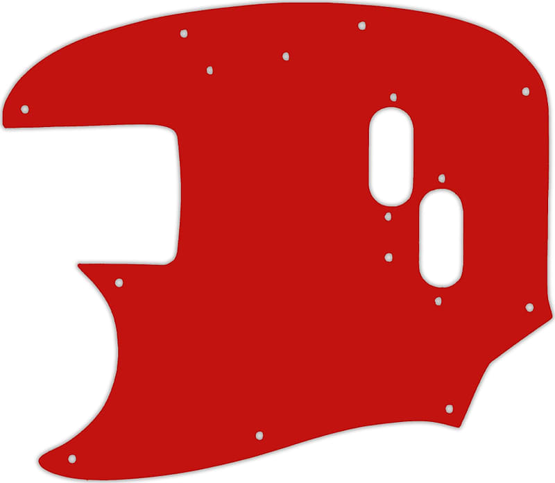 WD Custom Pickguard For Left Hand Fender 1966-1983 USA Mustang Bass #07 Red/White/Red image 1