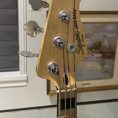 Squier Vintage Modified '70s Jazz Bass - Natural - Upgraded Pots, Bridge & Geddy Lee Pickups + Flatwounds & Gig Bag image 3