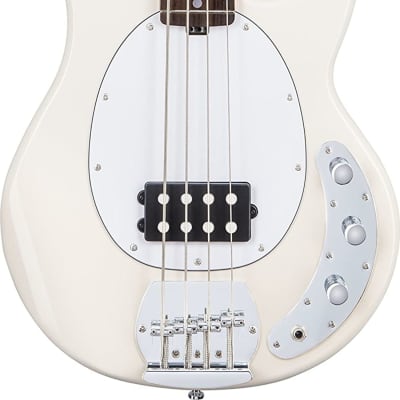 Sterling StingRay Ray4 4-String Bass Guitar, Vintage Cream image 1