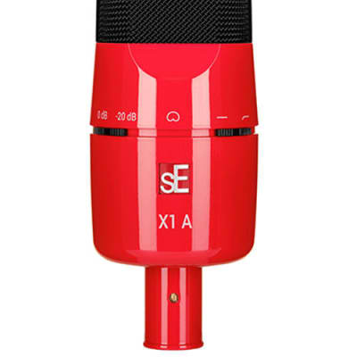 SE Electronics SE X1-RED X1 Series Condenser Microphone and Clip. Red image 1