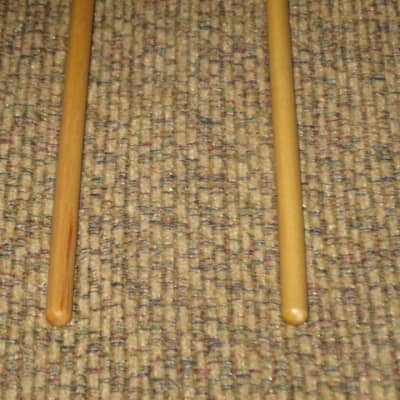 one pair new old stock near A+ Mike Balter MB93B (93B) Extra Hard Keyboard Mallets, 1 plastic (phenolic) round white HEADS and natural birch HANDLES - mid to late 1990s (+ packaging) Unwound Series image 11