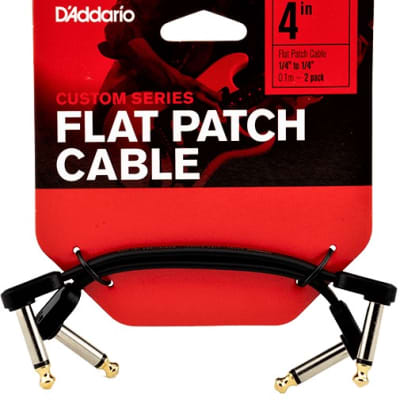 D'Addario PW-FPRR-204 Twin Pack of 4” Right Angle Custom Series Flat Pedalboard Effect Patch Cables image 2