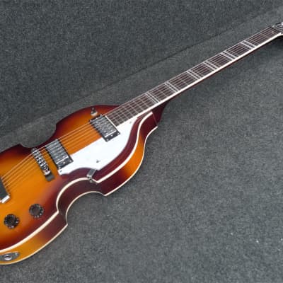 Hofner HI-459-SB Ignition PRO Beatle 6 String Electric Guitar Sunburst Violin Body Shape WITH CASE image 5