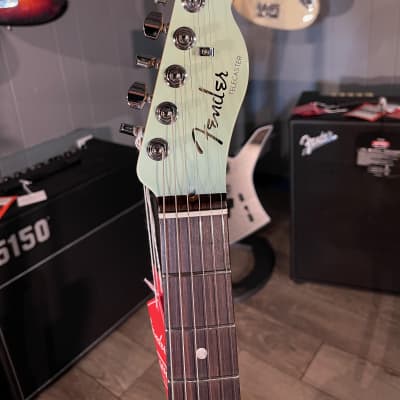Fender American Ultra Luxe Telecaster 2021 Transparent Surf Green image 3