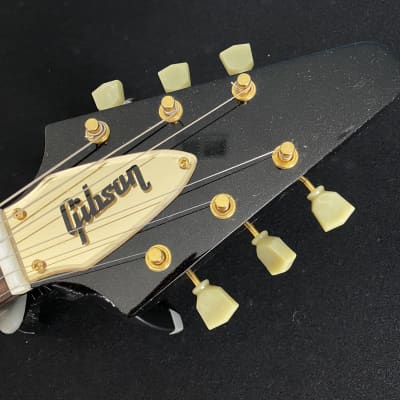 2002 Gibson Custom Shop Lenny Kravitz Signature '67 Flying V Ebony/Gold Sparkle image 3